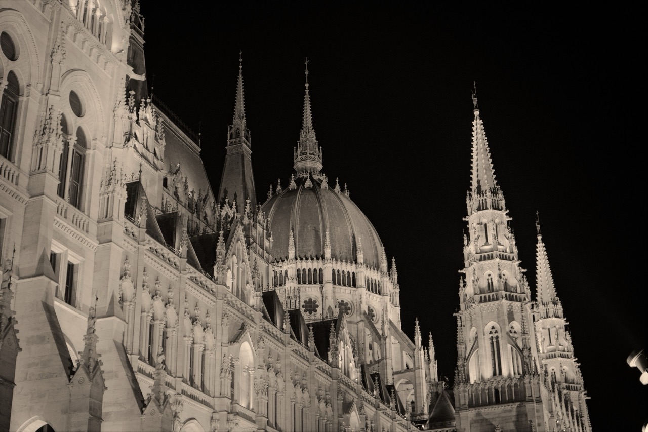 Budapest Parliament building at night